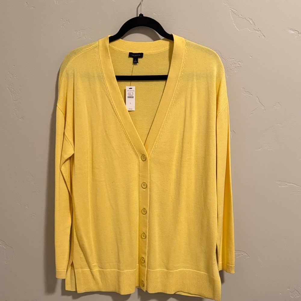 Talbot’s yellow cardigan NWT